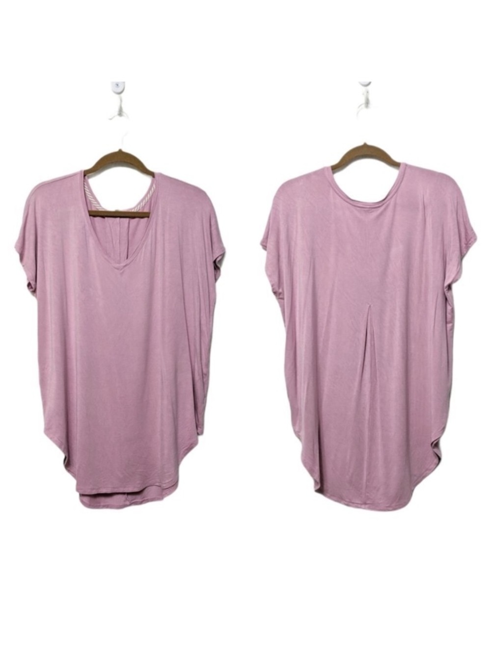 PURE + GOOD Pink Oversized Drape Scoop Top M